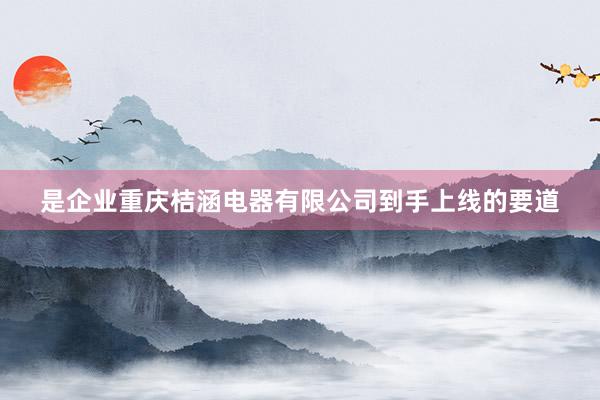 是企业重庆桔涵电器有限公司到手上线的要道