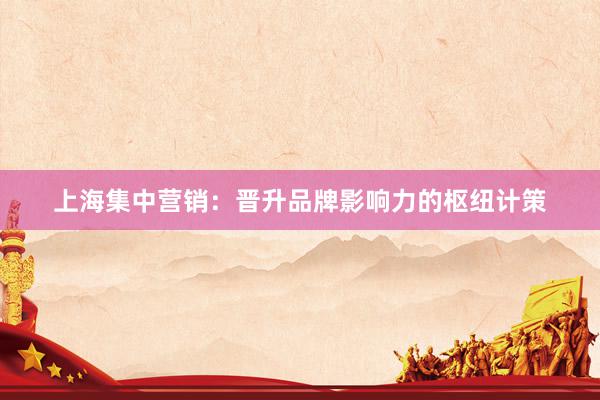 上海集中营销：晋升品牌影响力的枢纽计策