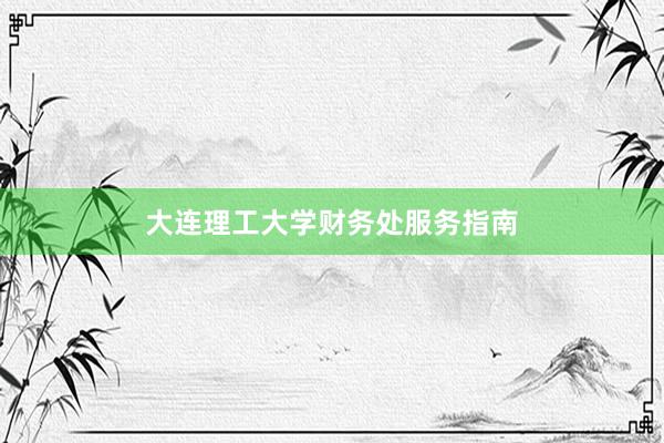 大连理工大学财务处服务指南